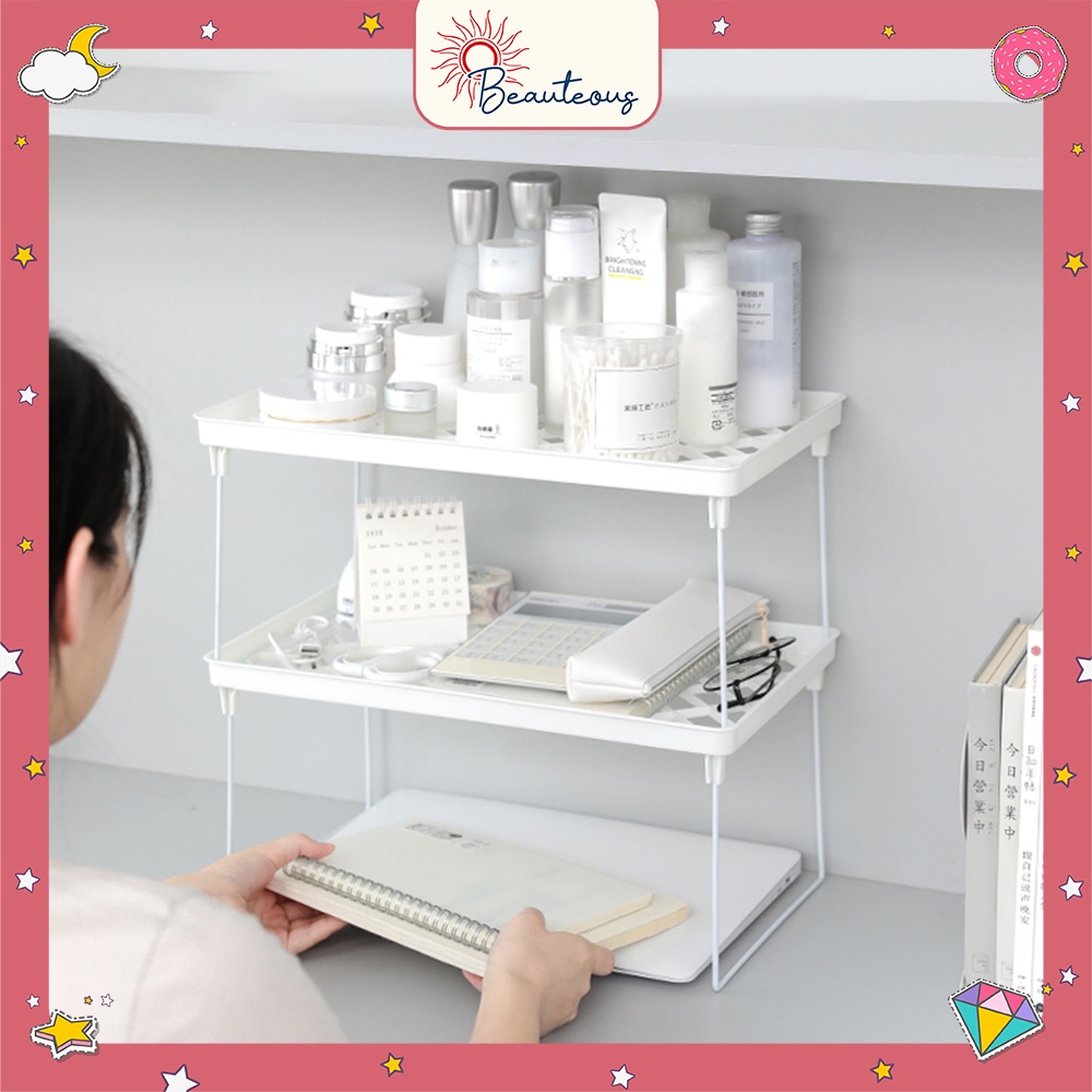 Rak Organizer Tempat Kosmetik Susun Kotak Organizer Penyimpanan Serbaguna