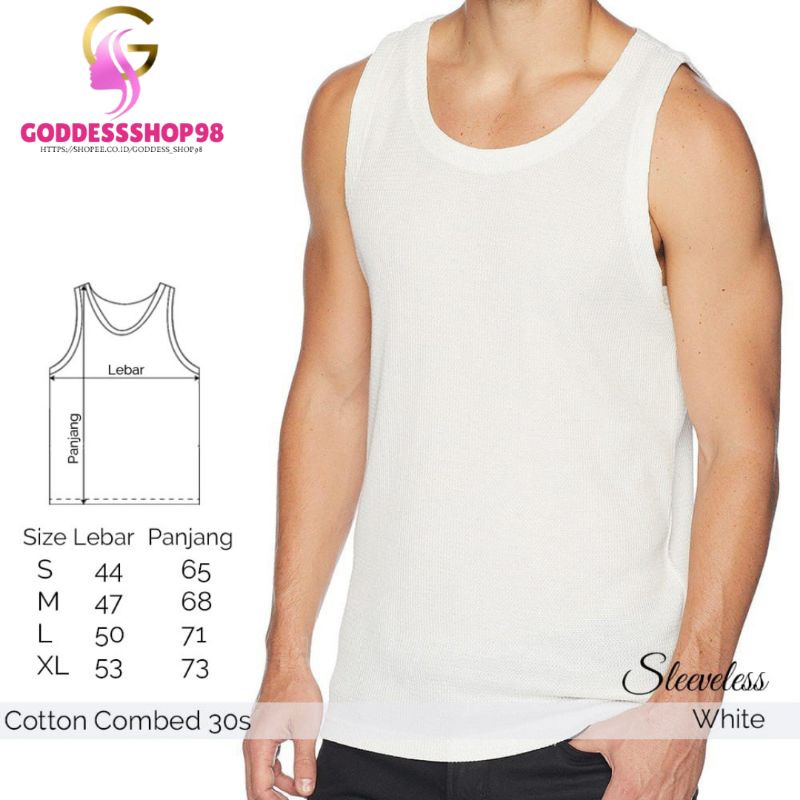 Singlet Pria 100% Katun Combed Super Lembut &amp; Adem / Kaos Oblong Cowok Laki Katun Super Soft ATM