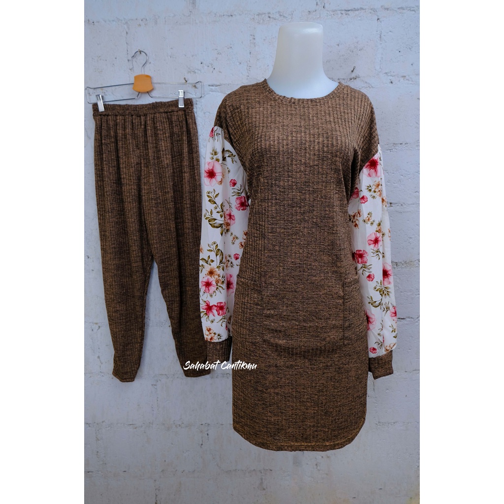 Setelan Celana Bahan Rajut Premium Original Branded By Theresia