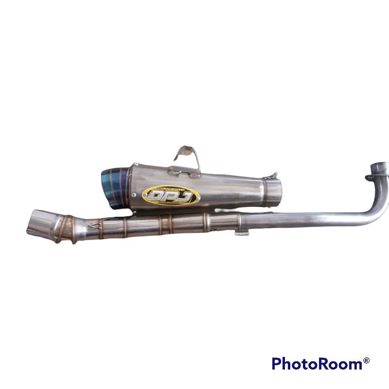 knalpot DPJ jigsaw ujung blue saringan separo engker engker buat motor vega Jupiter Supra karisma Re