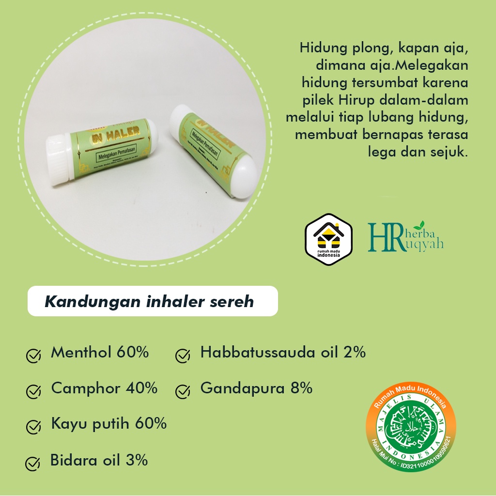 Obat Asma Inhaler Obat Hidung Tersumbat Aromatherapy Inheler Asma Inhaler Sereh Obat Migrain Melegakan Pernafasan  Inhaler Insomnia – Sidr Theraphy Original premium