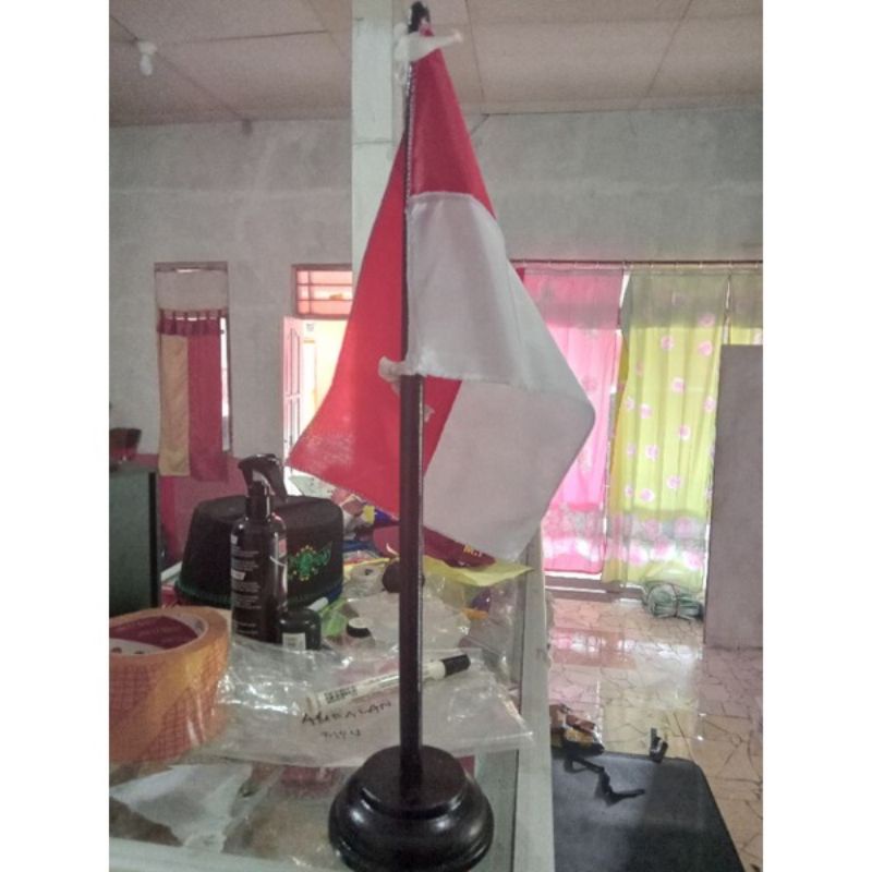 Bendera meja 1 set merah putih real