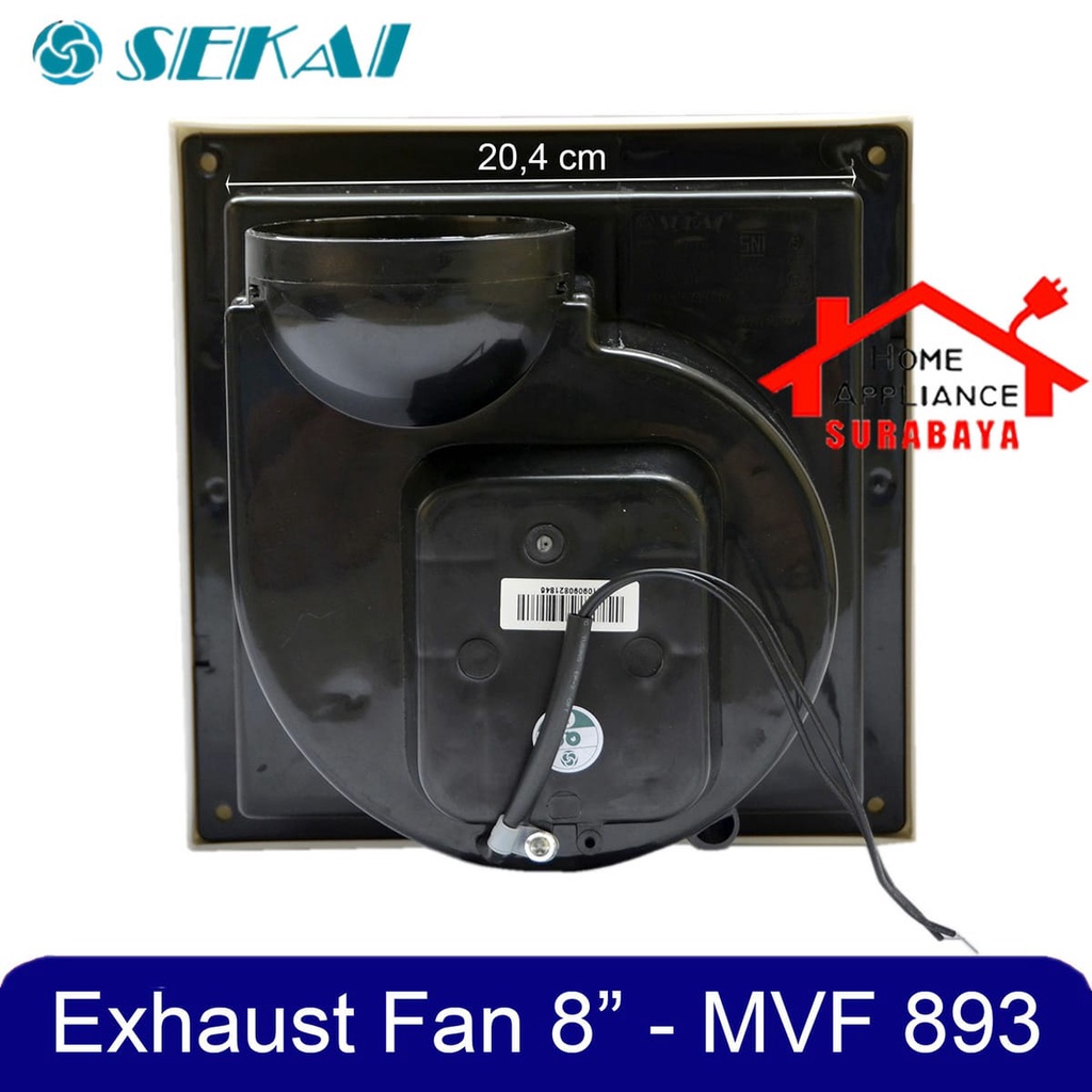 Sekai Exhaust Fan Plafon - Kipas Angin Hisap Hexos Atap 8 Inch MVF 893