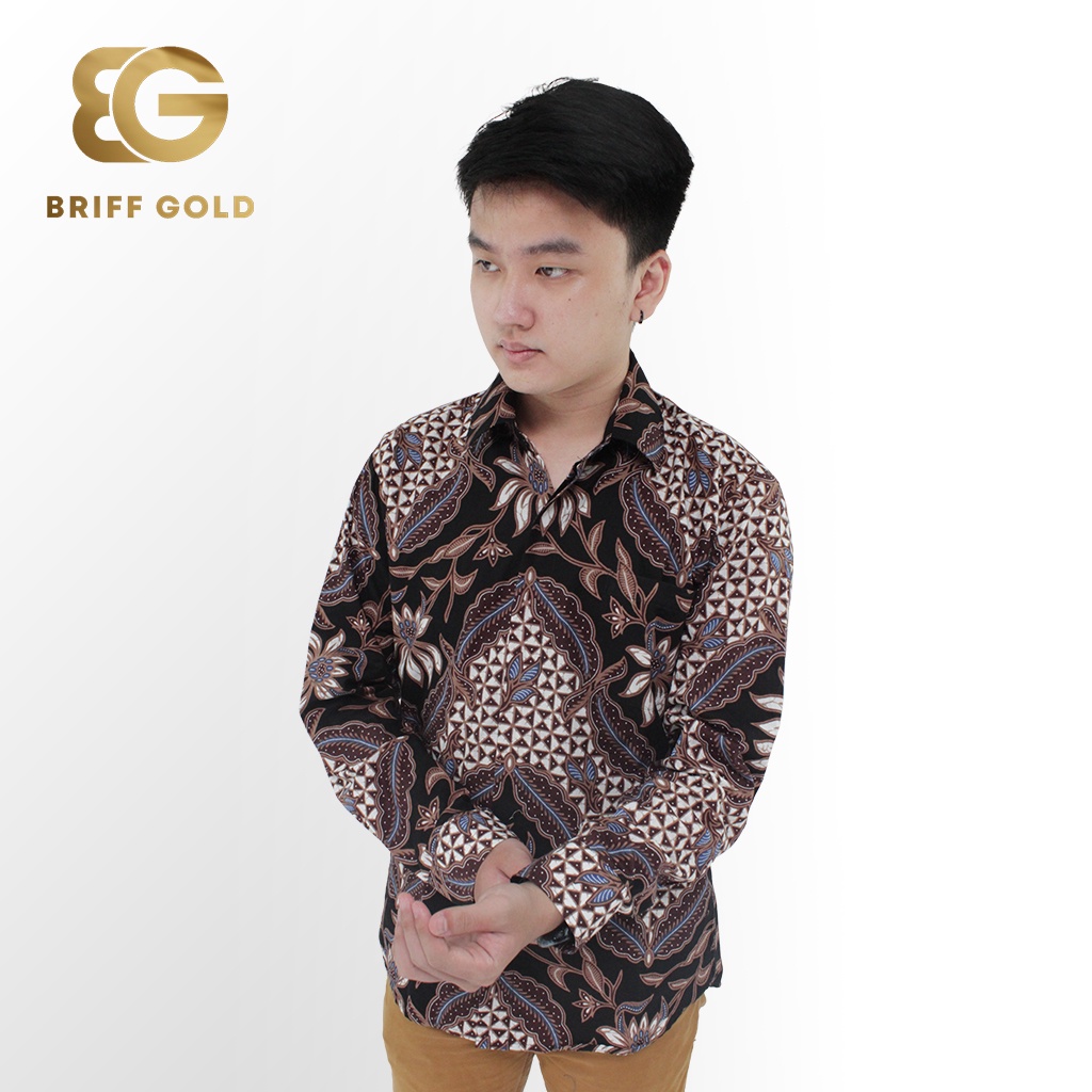 Kemeja Batik Briffgold Yogyakarta Sekar Jagad Katun Slimfit