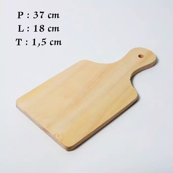 Talenan Kayu Dengan Pegangan 37x18cm