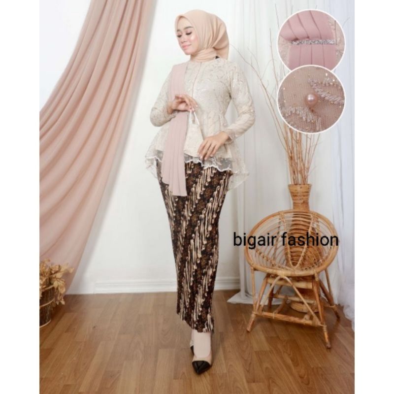 SETELAN KEBAYA AURORA SELENDANG MODERN - SETELAN KEBAYA MODERN - BLOUSE AMALIA - KEBAYA KEKINIAN -BY BA