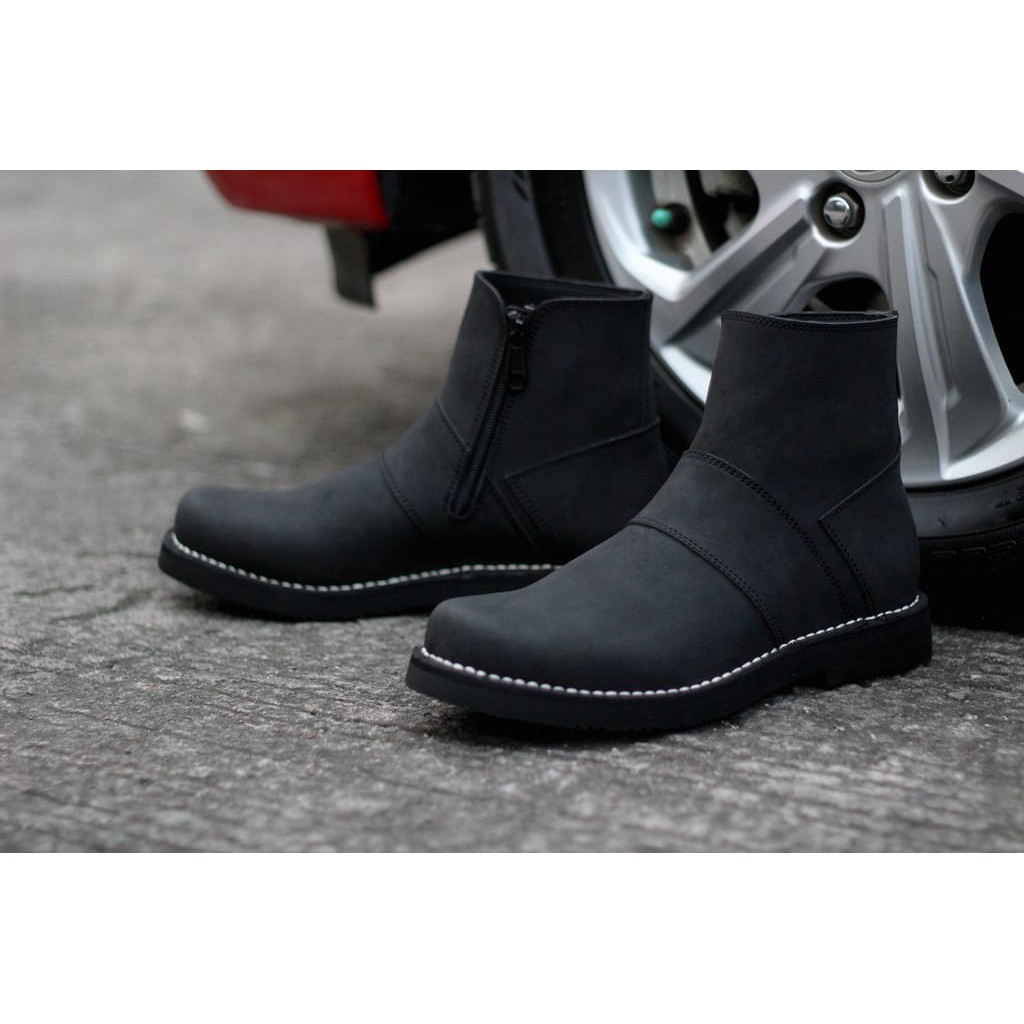 SEPATU BOOTS PRIA - ZIPPER BOOTS - SEPATU BOOTS RESLETING SAMPING SPR-3020