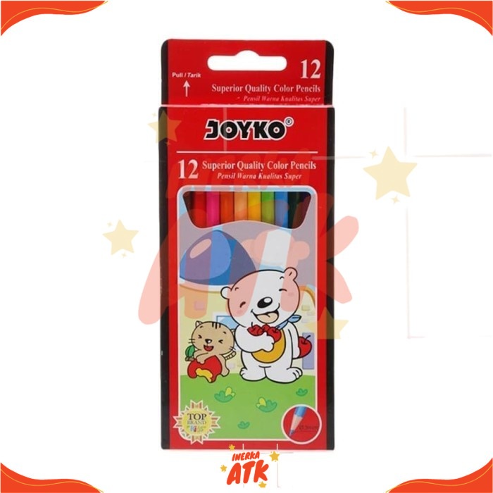 

Pensil Warna Joyko Isi 12 Superior Quality Color Drawing Pencils (CP-12PB) Panjang 175mm Eceran Grosiran Murah