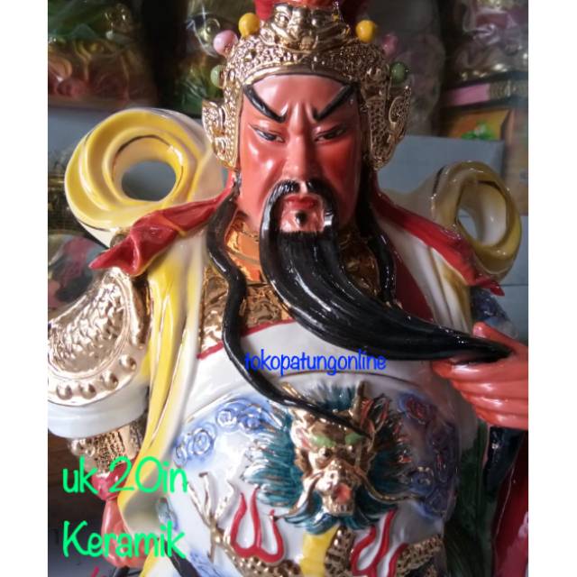 Patung Kwan Kong Keramik 20in 50cm