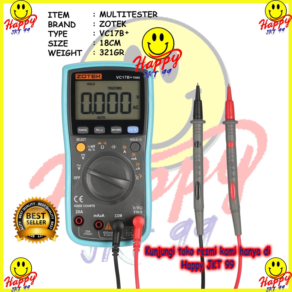 [ HAPPY JKT 99 ] AVOMETER DIGITAL ZOTEK VC17B+ MULTITESTER DIGITAL ZOTEK VC 17B+