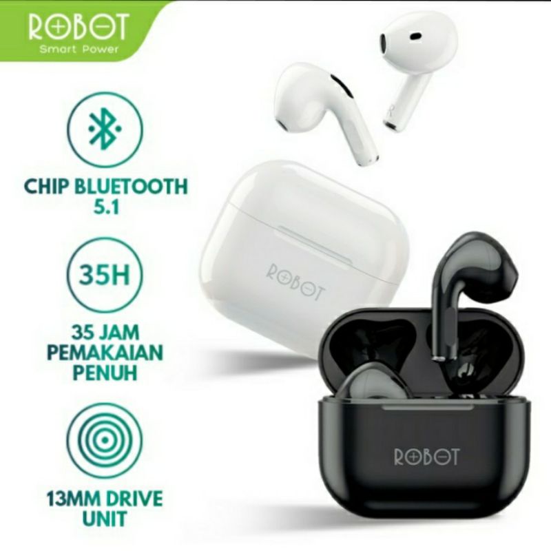 Headset Handsfree Earbud TWS Bluetooth Robot Airbud T50 Original