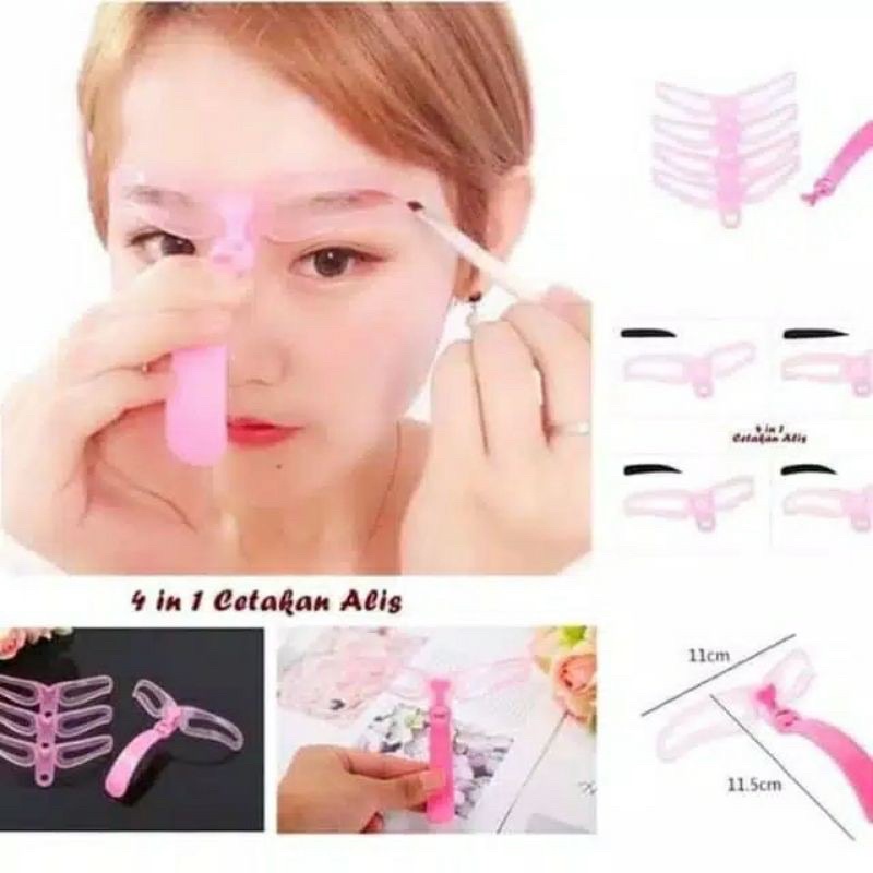 CETAKAN ALIS GAGANG SET ISI 8 IN 1 /  Cetakan Alis Eyebrow Template 1 PACK ISI 8 MODEL