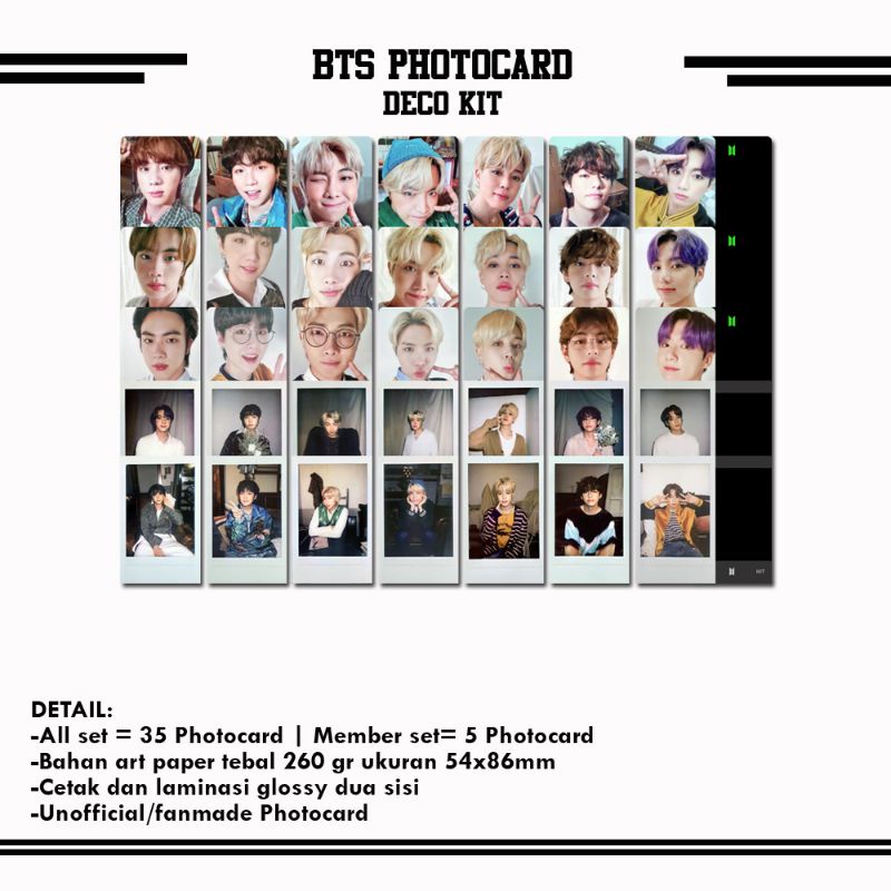 BTS DECO KIT PHOTOCARD