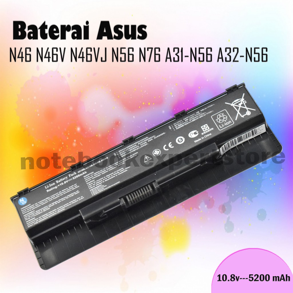 Baterai Asus N56 N46 N46J N76 R40 R50 R70 / A32-N56 A31-N56 A33-N56 ( Oem )