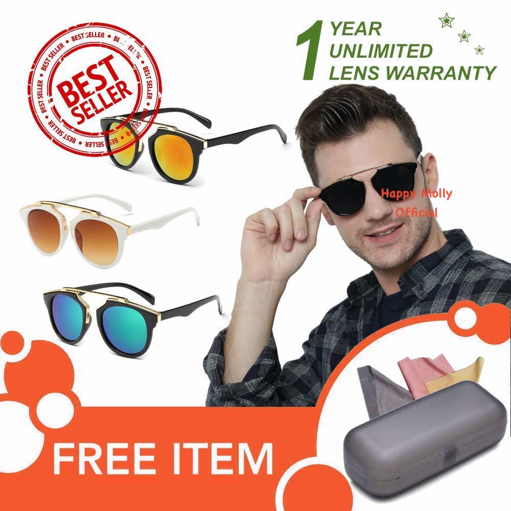 Anti UV Sunglasses - Kacamata Pria &amp; Wanita - SF (Group) FREE Kotak Kacamata