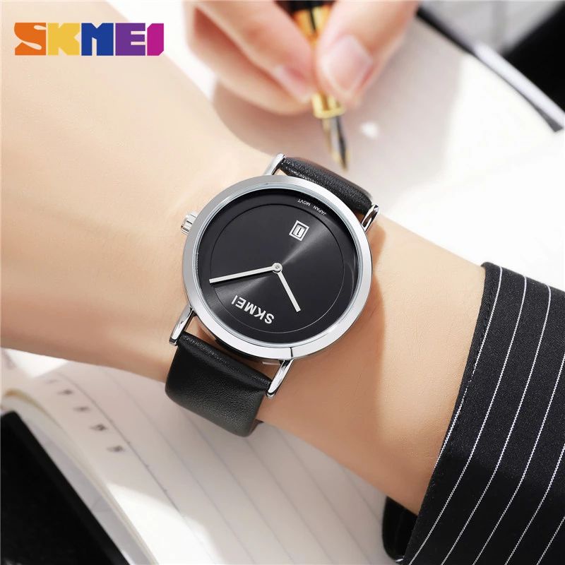 SKMEI 1907 Jam Tangan Wanita Pria Analog Tali Kulit Casual Watch WATCHKITE WKOS