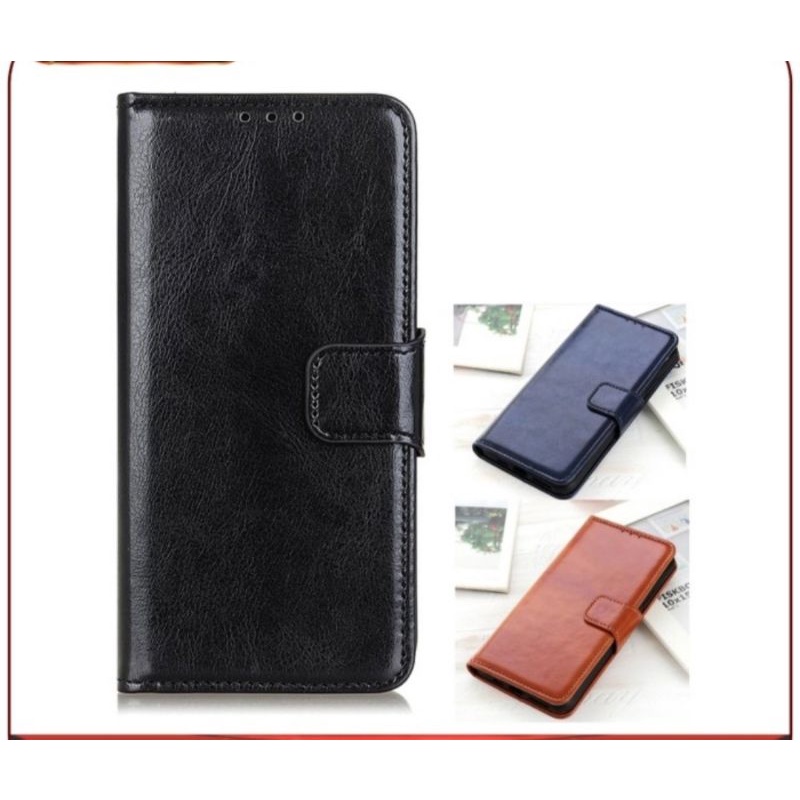 Soft Case Flip Wallet Leather Dompet Kulit Tempered Glass Samsung A21S A20 A30 A31 A32 A51 A52 A71