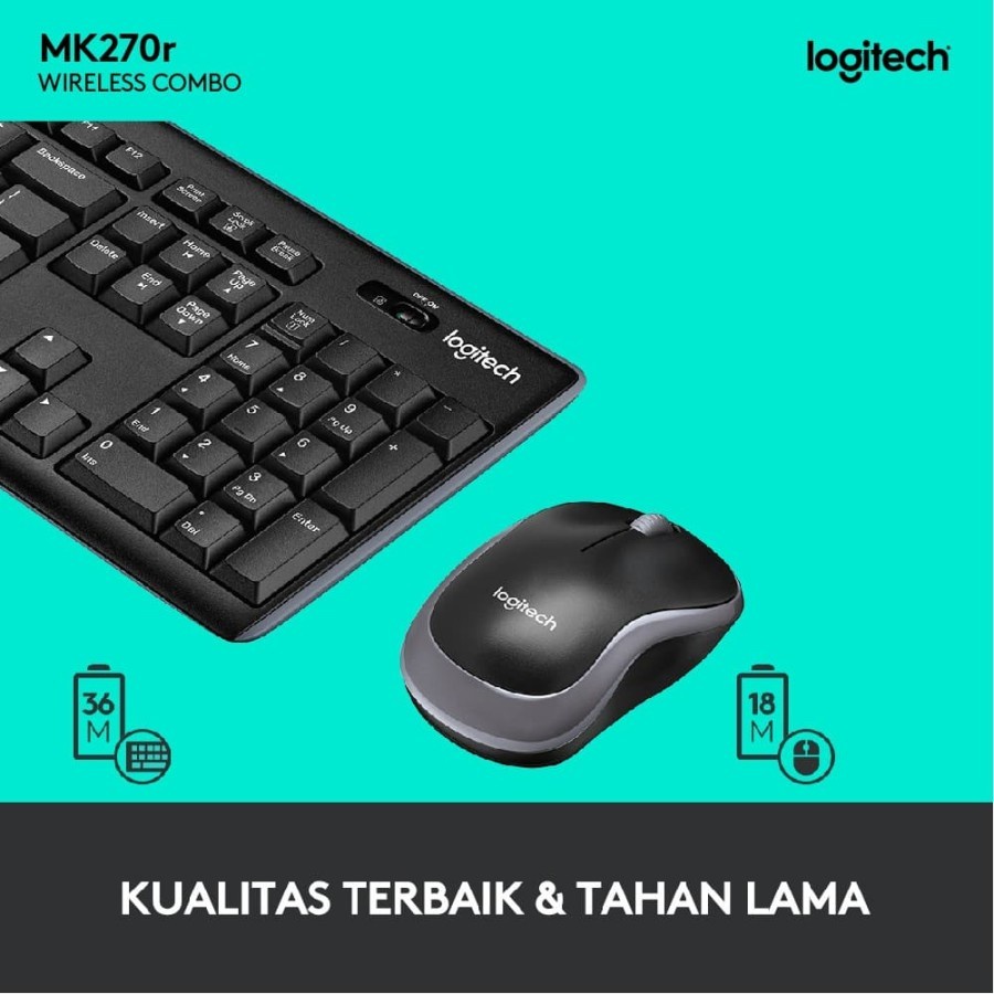 Logitech MK270R Wireless Combo Mouse &amp; Keyboard Original