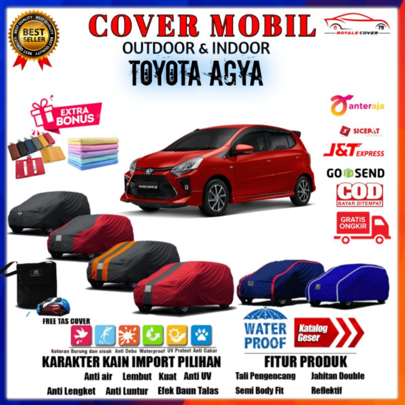 Body Cover Mobil Agya TRD / Sarung Tutup Mobil Toyota Agya / Selimut Penutup Pelindung Mobil Outdoor