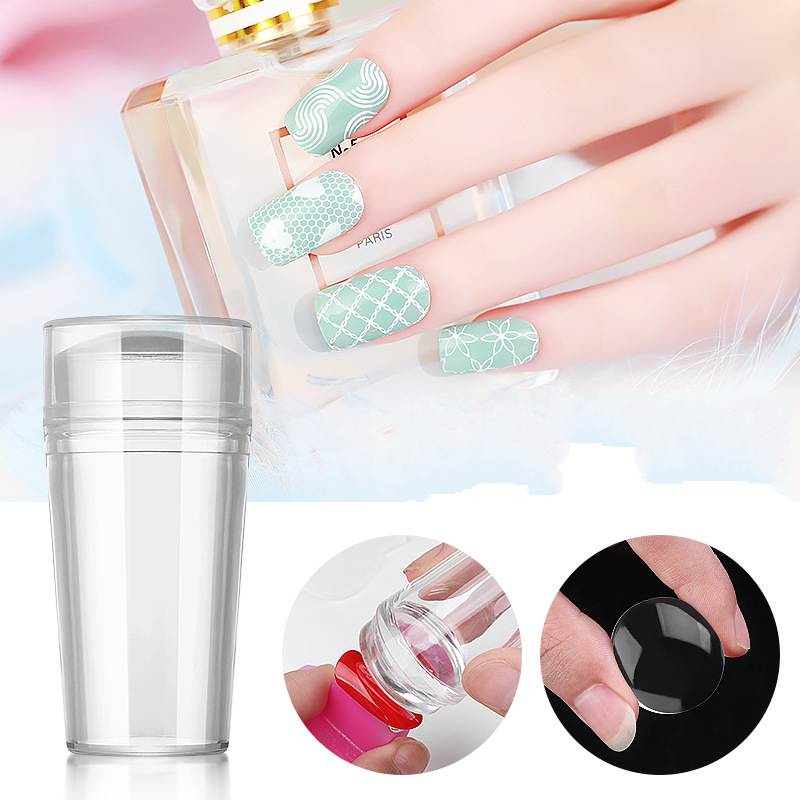 1 Pc Stamper Scraper Bahan Silikon Transparan Fluorescent Untuk Nail Art