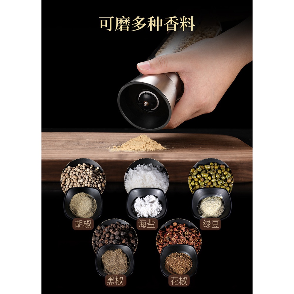 Penggiling Biji Lada Manual Spice Pepper Mill Grinder 270ml SS304