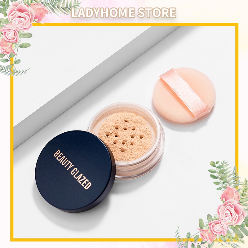 BEAUTY GLAZED Loose Powder 2 Warna Oil Control Lightening Kosmetik Rias Wajah