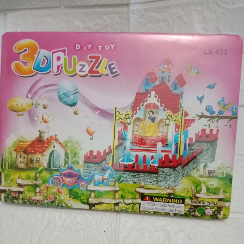 LYSASHOP - MAINAN EDUKASI ANAK PUZZLE 3D DIY BESAR/MELATIH MOTORIK KREATIFITAS KESABARAN IMAJINASI-Istana SnowWhite
