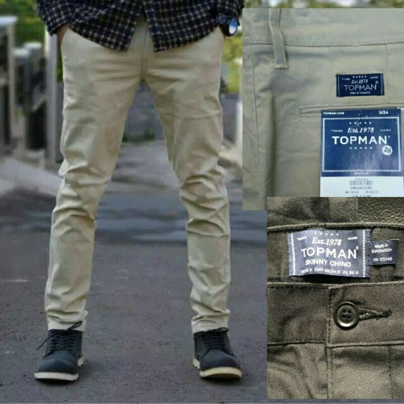 COD/ BAYAR DI TEMPAT ) CELANA CHINO PANJANG PRIA/ORIGINAL SLIMFIT/ MERK TOP MAN SIZE 27-38