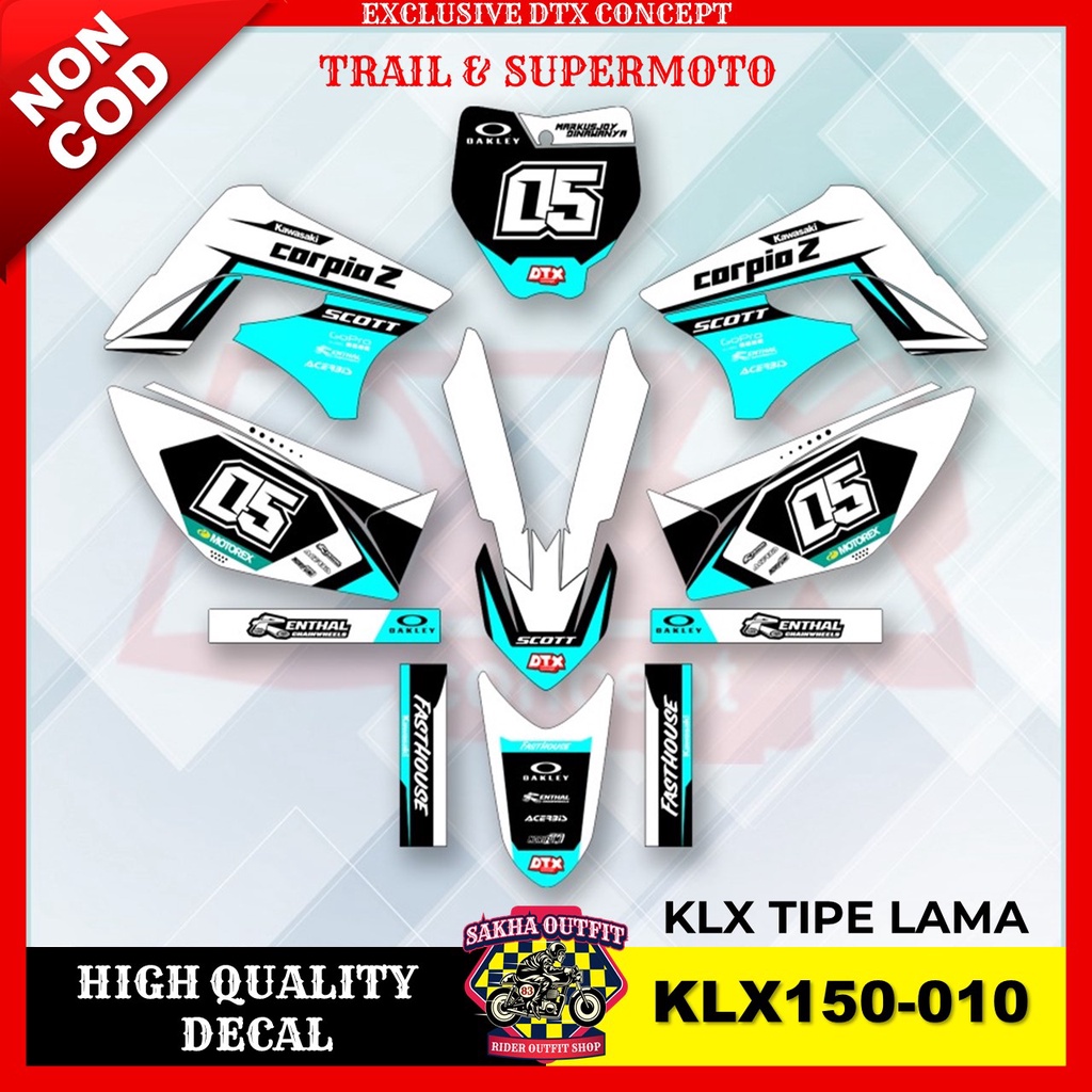 Decal KLX stiker motor stiker trail KLX stiker motor keren decal KLX 150 stiker variasi motor decal 