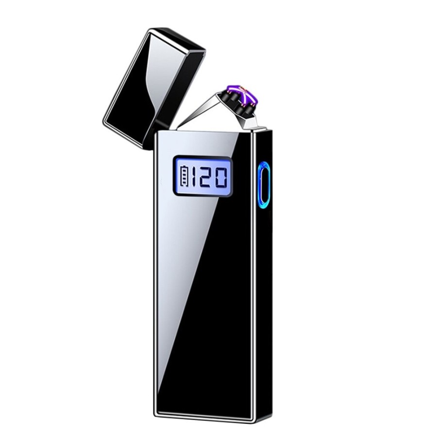 Korek Api Elektrik Pulse Plasma Cross Double Arc Lighter - JL619 - Black