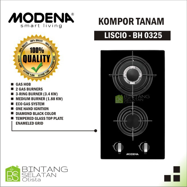 MODENA KOMPOR GAS HOB TANAM LISCIO BH0325 BH 0325