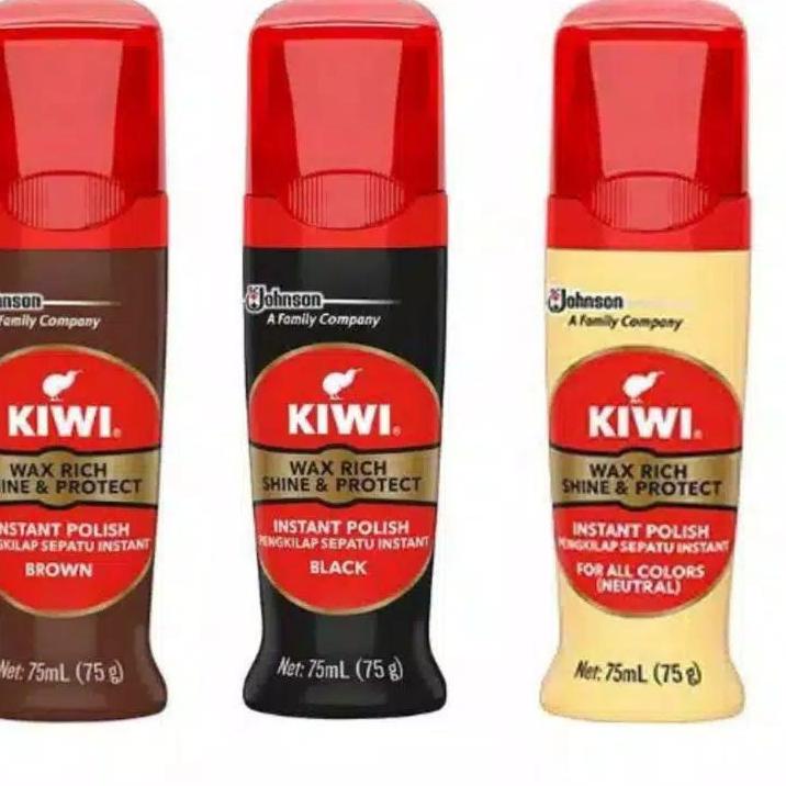 ❀ KIWI SEMIR SEPATU CAIR OLES 75 ML HITAM COKLAT NETRAL ✯