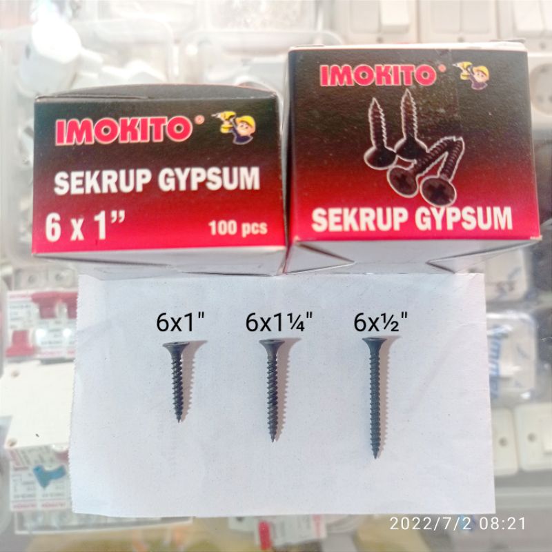 baut sekrup gypsum gipsum baja hitam 1" 1½" 1¼" mokito