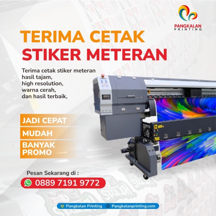 

(BISA COD) Cetak Stiker Vinyl / stiker Transparan permeter / Meteran - Vinyl Standart, Non Laminated