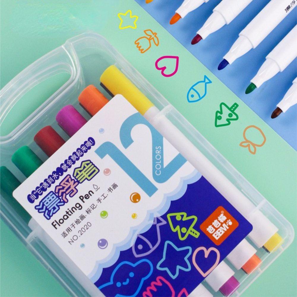 [Elegan] Set Pena Lukisan Air 12warna Anak Doodle Edukasi Dini Fancy Marker Pen