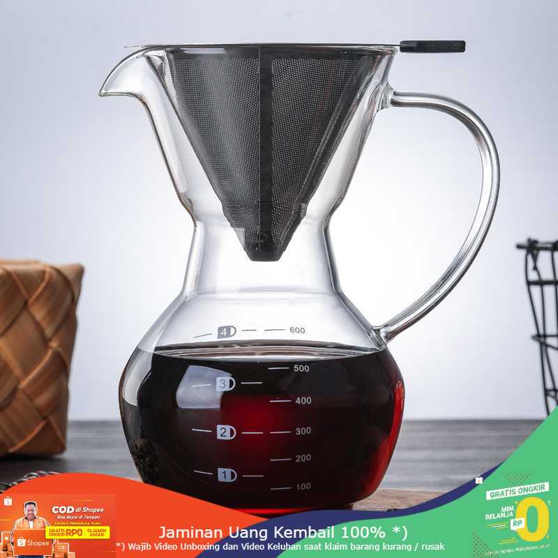 (BISA COD) RVOSTR LOULONG Coffee Maker Pot V60 Teko Kopi Barista + Filter - KT