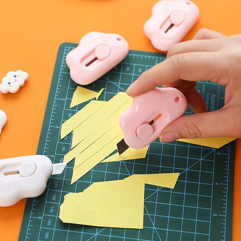 Mini Portable Telescopic Utility Knife/Candy Color Cute Cloud Shape/Office Stationery Paper Blade Cutting