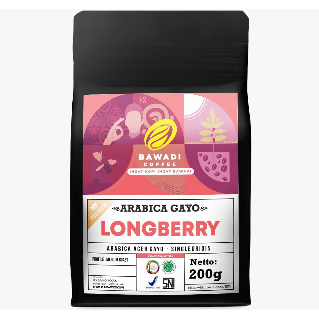 Bawadi Coffee Arabica Gayo Longberry Powder 200g - Kopi Aceh Gayo