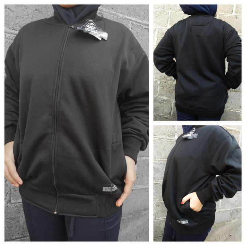 JAKET BOMBER SWEATER ZIPPER HOODIE RESLETING KATUN FLEECE GRAMASI 280 UNISEX M L XL XXL