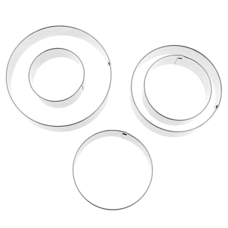 (Theredsunrisesiwy.Id) 5 Set Cetakan Kue / Biskuit / Pastry Diy Bentuk Bulat Bahan Stainless Steel