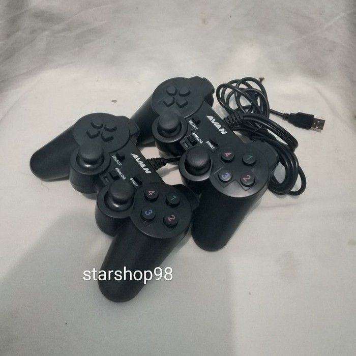 Stick PC Laptop Joystick Gamepad USB Double Dual Hitam Analog Getar