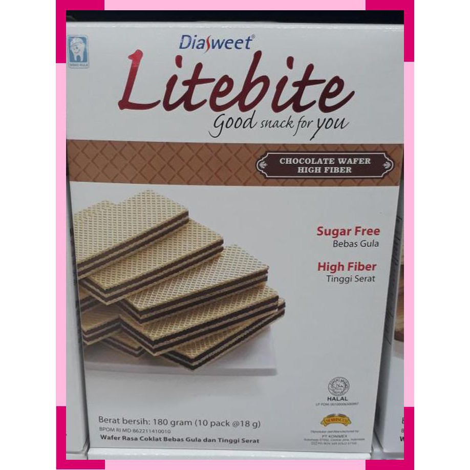 

Diasweet litebite chocolate wafer high fiber low sugar 180 gram