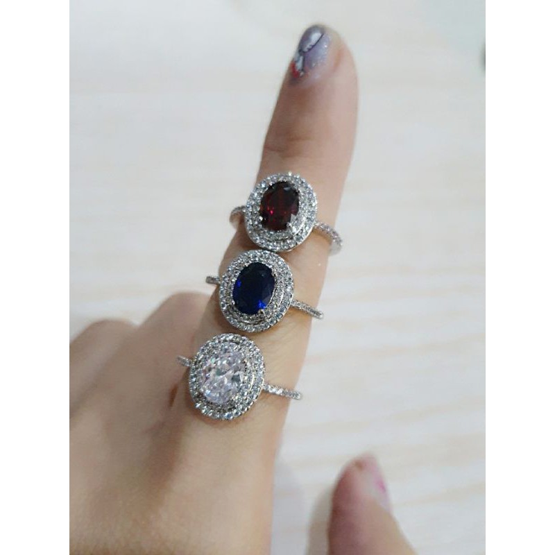 cincin Zircon Premium Quality lapis emas anti karat anti alergi ring fashion 8289