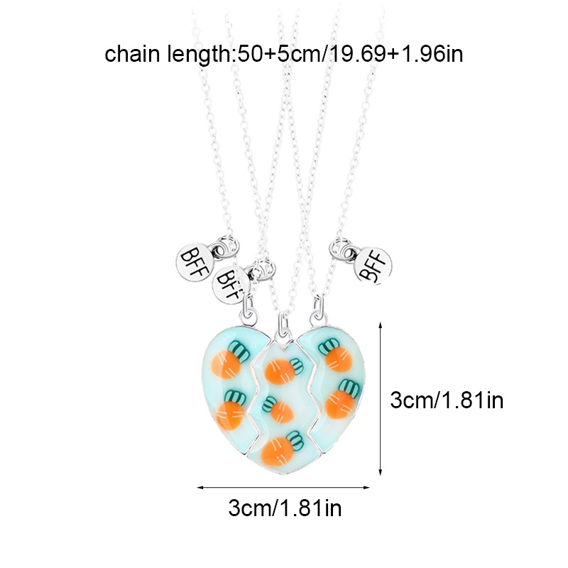 2pcs / Set Kalung Liontin Wortel Enamel Magnetik Untuk Pria Dan Wanita