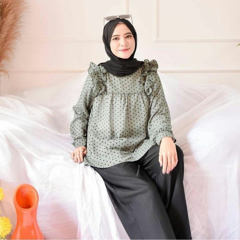 BLOUSE RUFFLE POLKA // VINO BLOUSE POLKADOT REMPEL