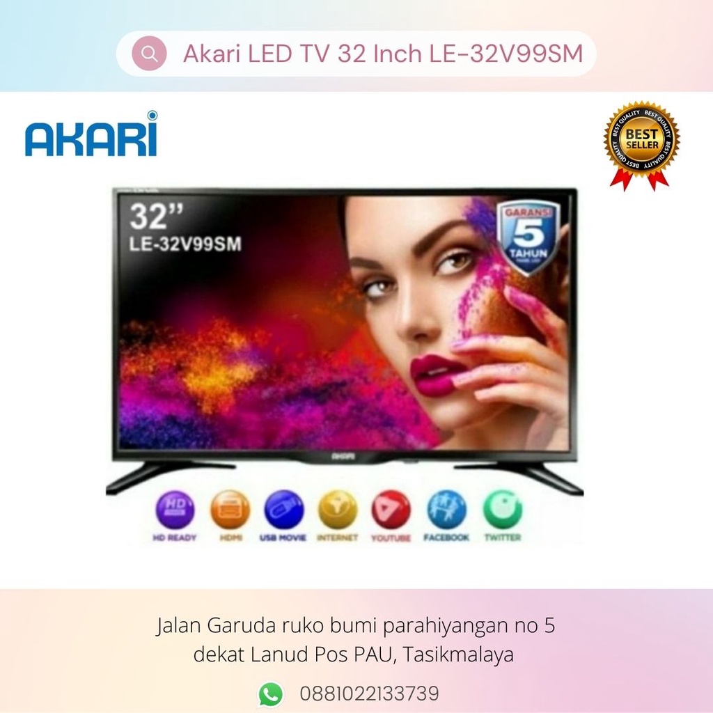 LED TV AKARI 32" LE-32V99SM Smart Digital TV