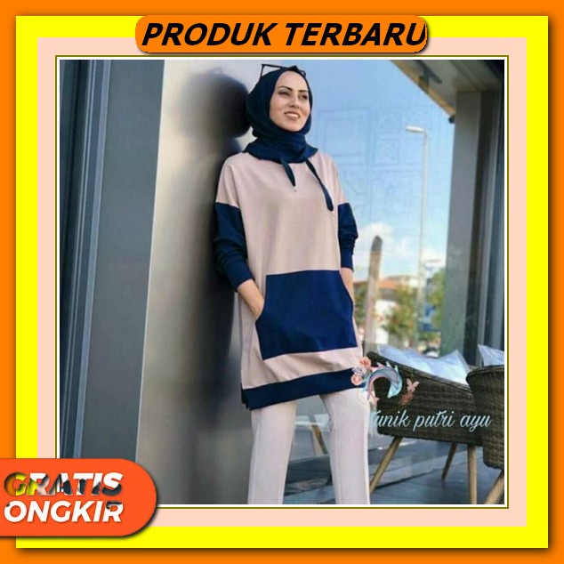 Betha Tunik/Atasan/Top Delita Square Tunik Kekinian Motif Hitam Wanita Terbaru Allsize Besar/Bigsize