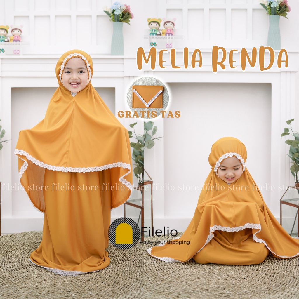 Mukenah Anak Melia Renda / Mukenah Anak Usia 5 - 8 Th / Mukena Anak Murah