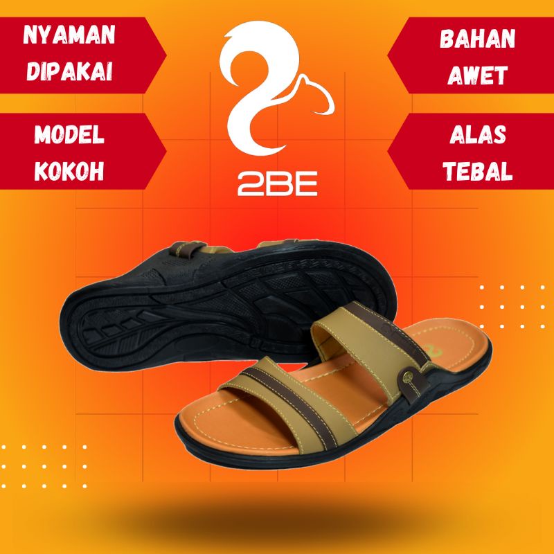 Sandal Kulit Pria 2BE 02 Sandal Jepit Kasual Original