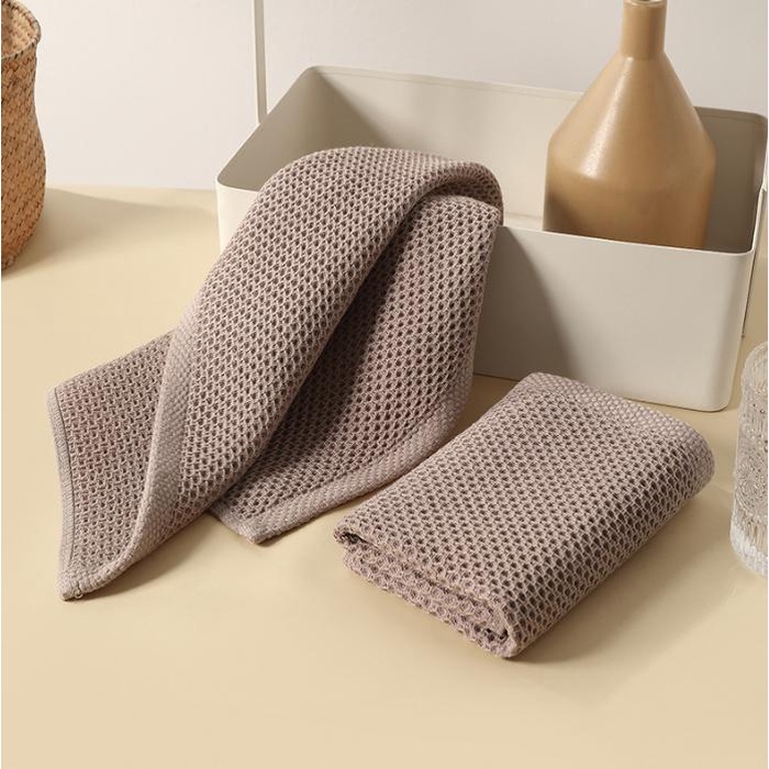 1Pc Kain Lap Tangan Katun Motif Waffle Hand Towel Kitchen Towel Tablecloth - HW084